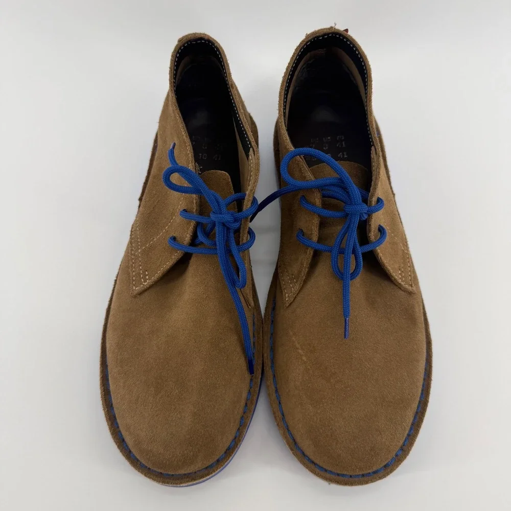 Veldskoen Heritage J-Bay Tan Suede Blue Sole Chukka Boots Mens 8 Womens 10 EU 41